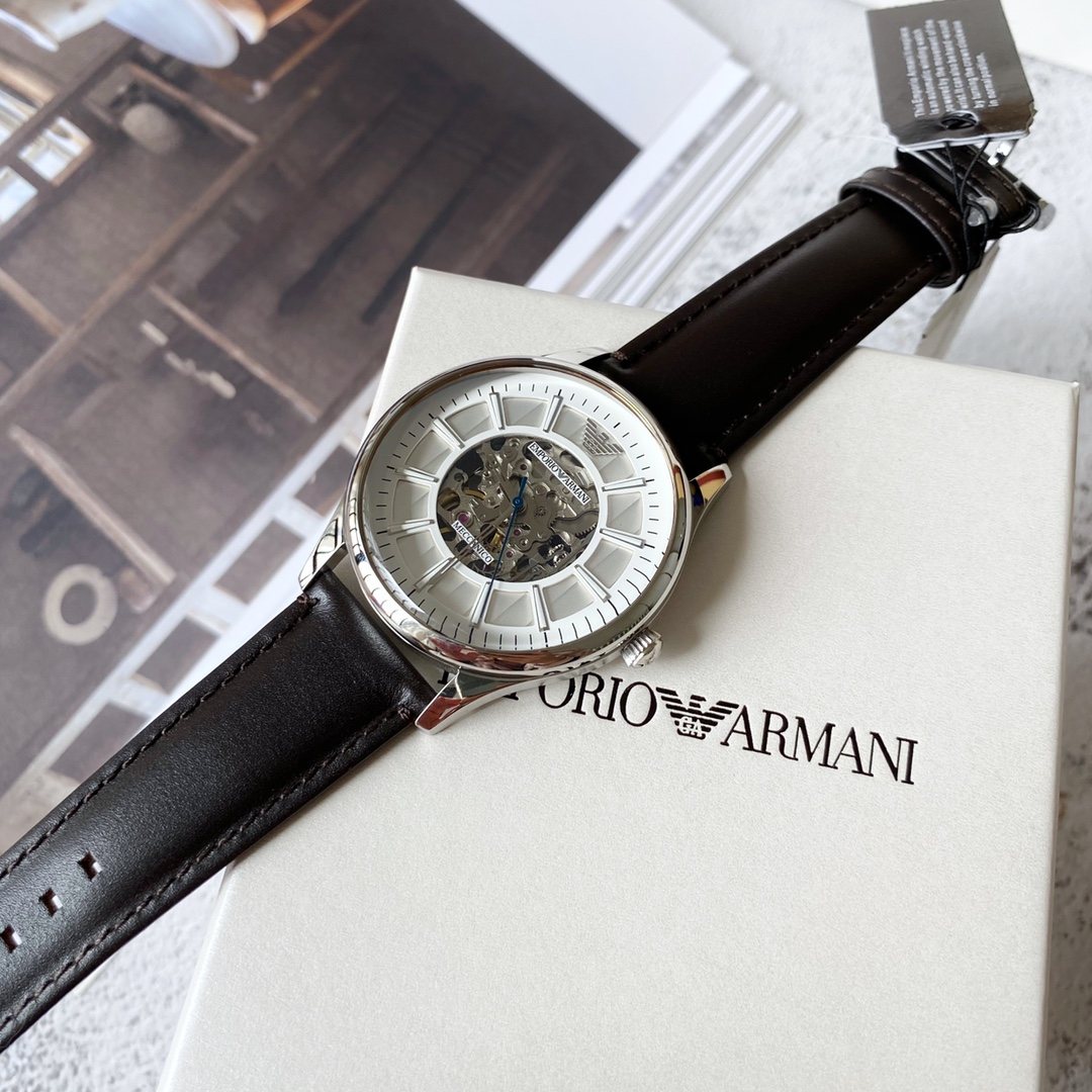 EMPORIO ARMANI Open-Heart White Dial Watch — side