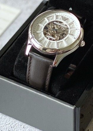 EMPORIO ARMANI Open-Heart White Dial Watch — front