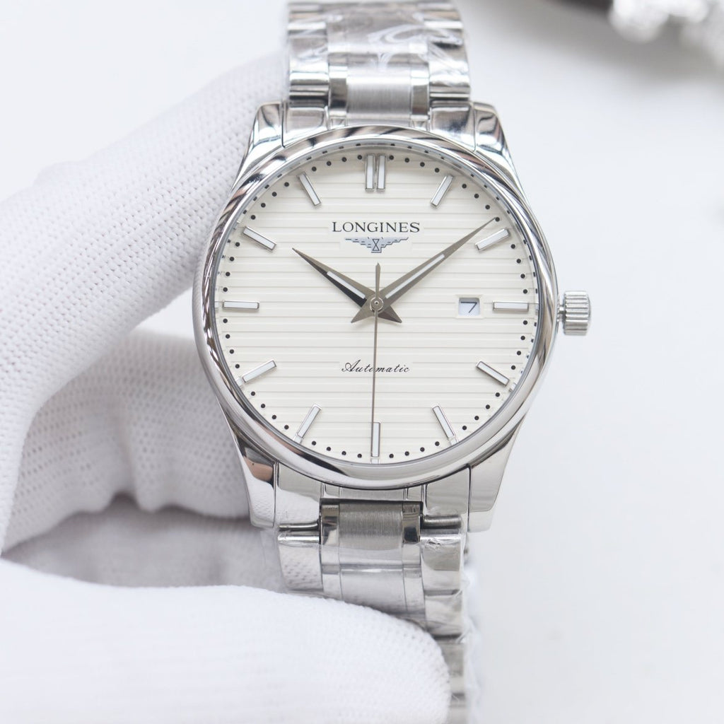 LONGINES Silver White Dial Bracelet Watch — front