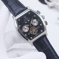 ROLEX Silver Black Dial Strap Watch — hero