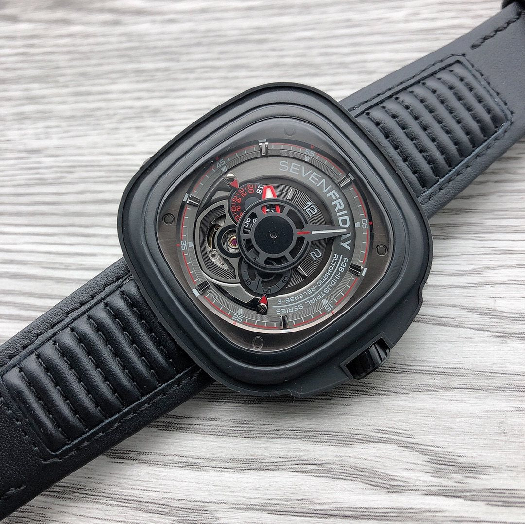 SEVENFRIDAY Black Red Accent Watch — hero