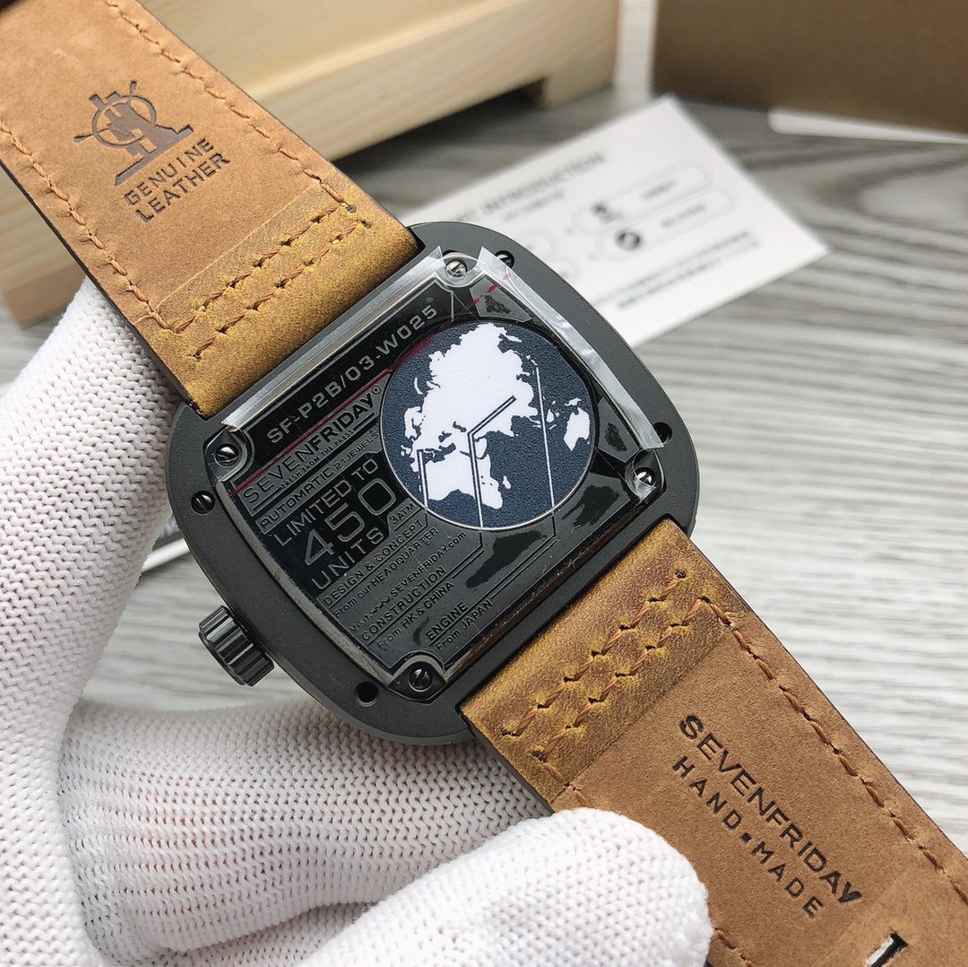SEVENFRIDAY Bronze Open-Work Dial Watch — back