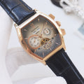 PATEK PHILIPPE Rose Gold Black Leather Strap Watch — hero
