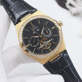 OMEGA Gold Black Dial Strap Watch — hero