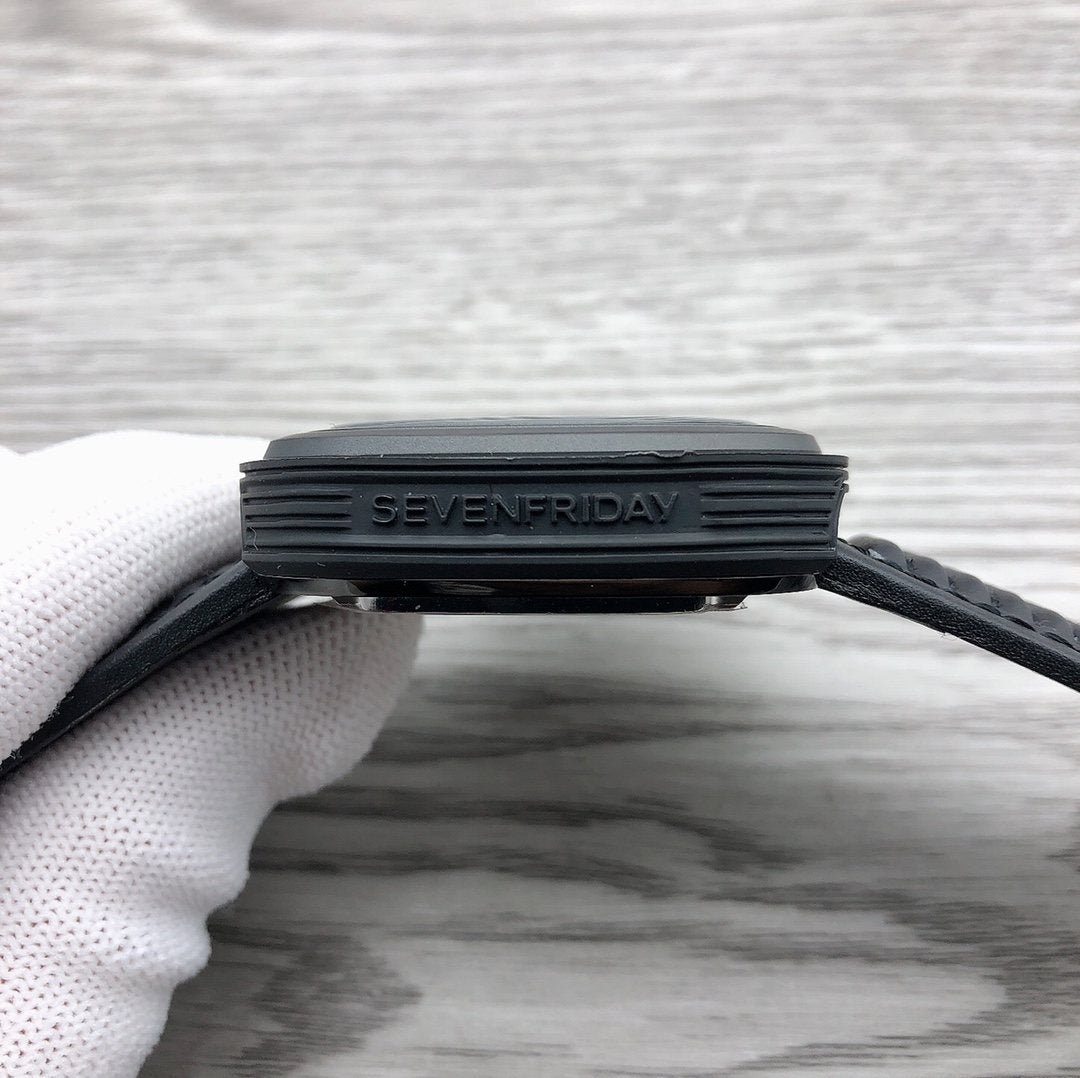 SEVENFRIDAY Black Red Accent Watch — detail