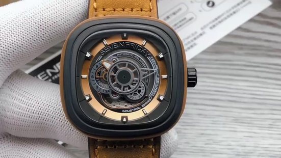 SEVENFRIDAY Bronze Dial Leather Strap Watch — hero