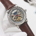 PATEK PHILIPPE Silver Brown Strap Watch — hero