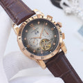 Patek Philippe Rose Gold Brown Strap Watch — hero