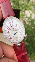 Breguet Red Silver White Dial Strap Watch — hero