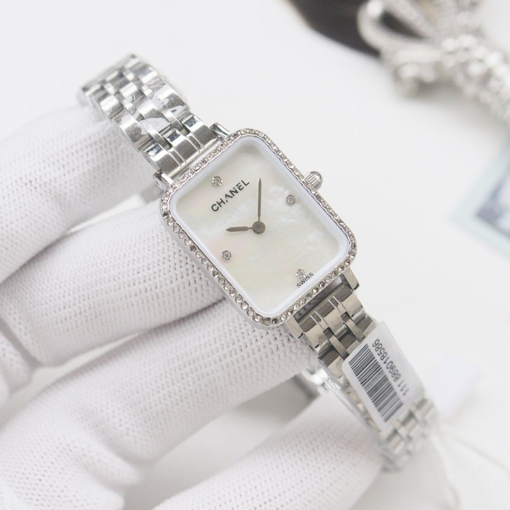 CHANEL Silver White Dial Bracelet Watch — front