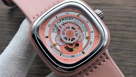 SEVENFRIDAY Pink Strap Watch — front
