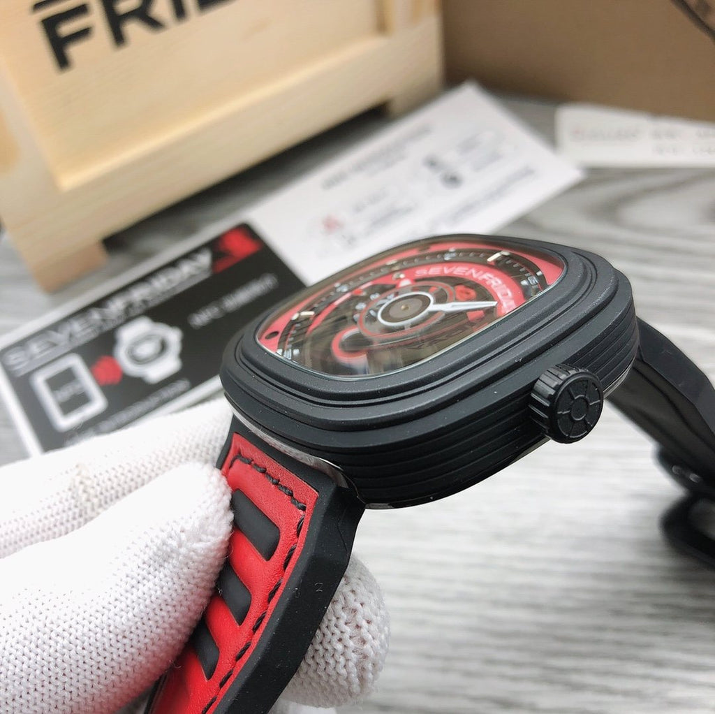 SEVENFRIDAY Red Strap Watch — side