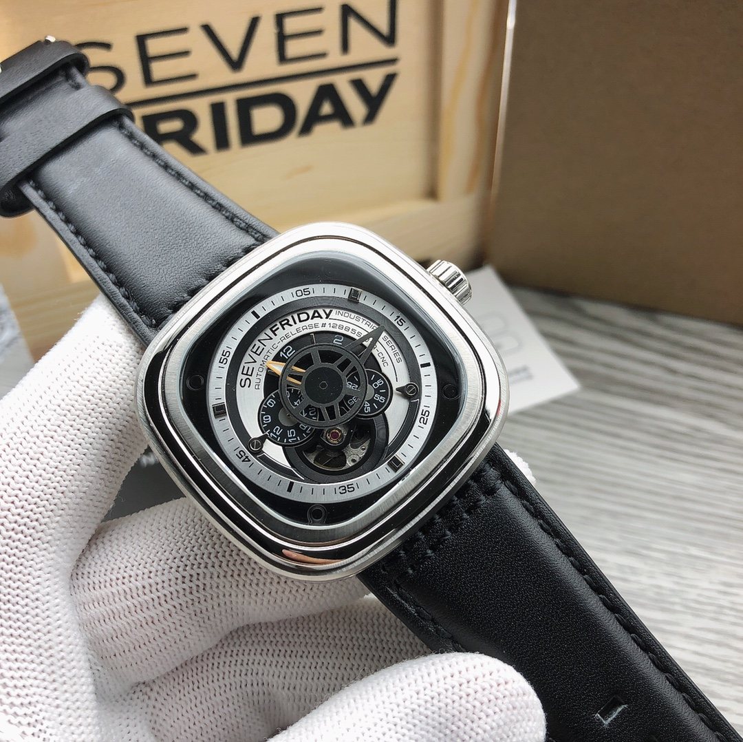 SEVENFRIDAY Black Strap Watch — front