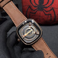 SEVENFRIDAY Brown Black Leather Strap Watch — hero