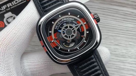 SEVENFRIDAY Black Red Accent Watch — hero