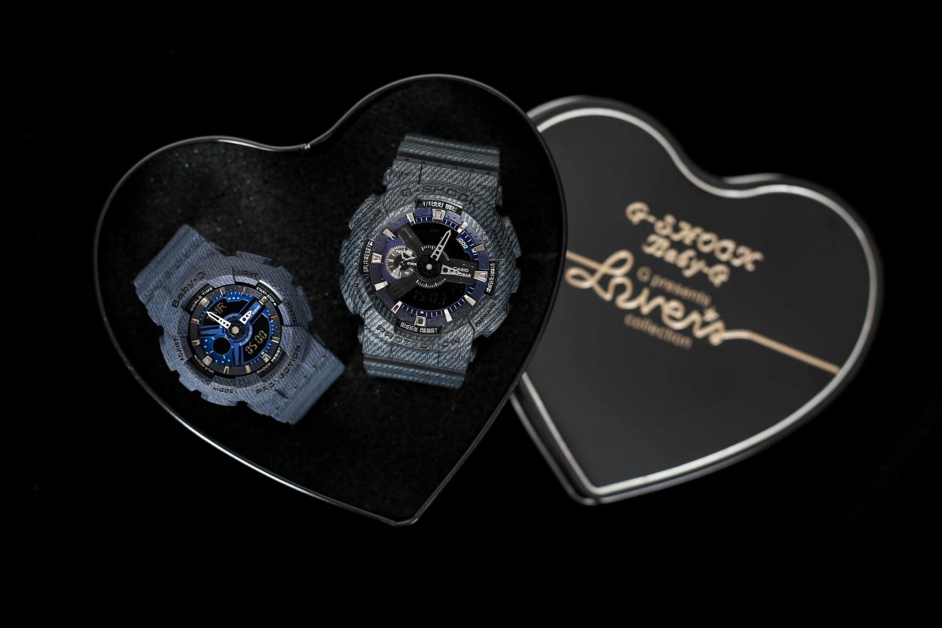 Casio Black Blue Dial Couple Watch Set — hero