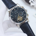 PATEK PHILIPPE Silver Black Dial Strap Watch — hero