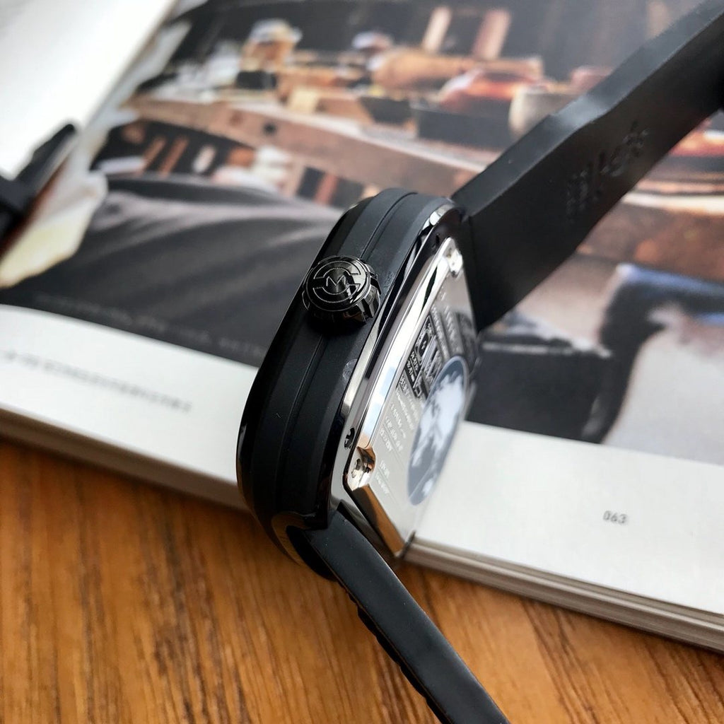 SEVENFRIDAY Black Gunmetal Y-Wing Watch — side