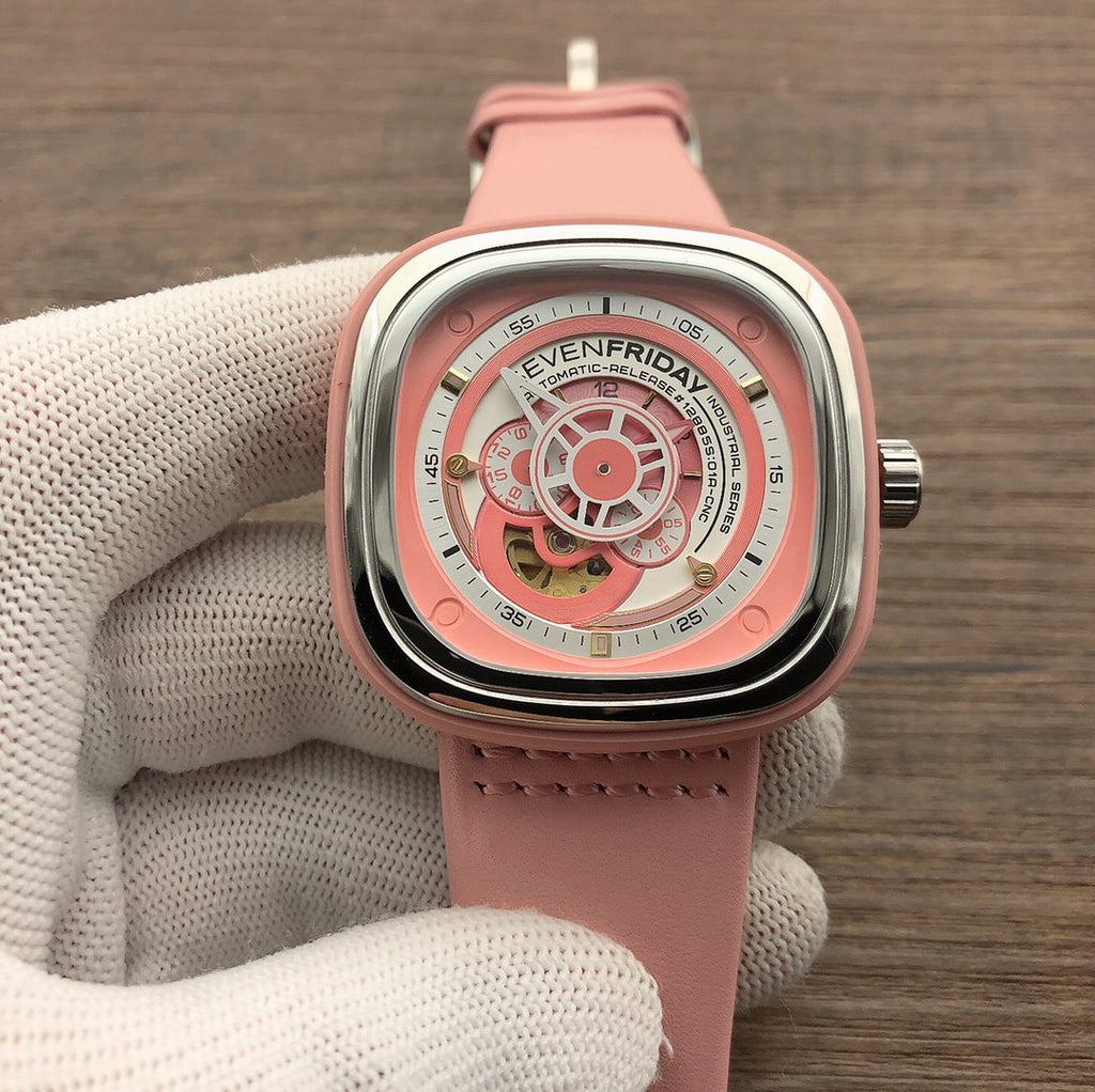 SEVENFRIDAY Pink Strap Watch — front