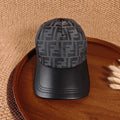 FENDI FF Monogram Leather Brim Baseball Cap