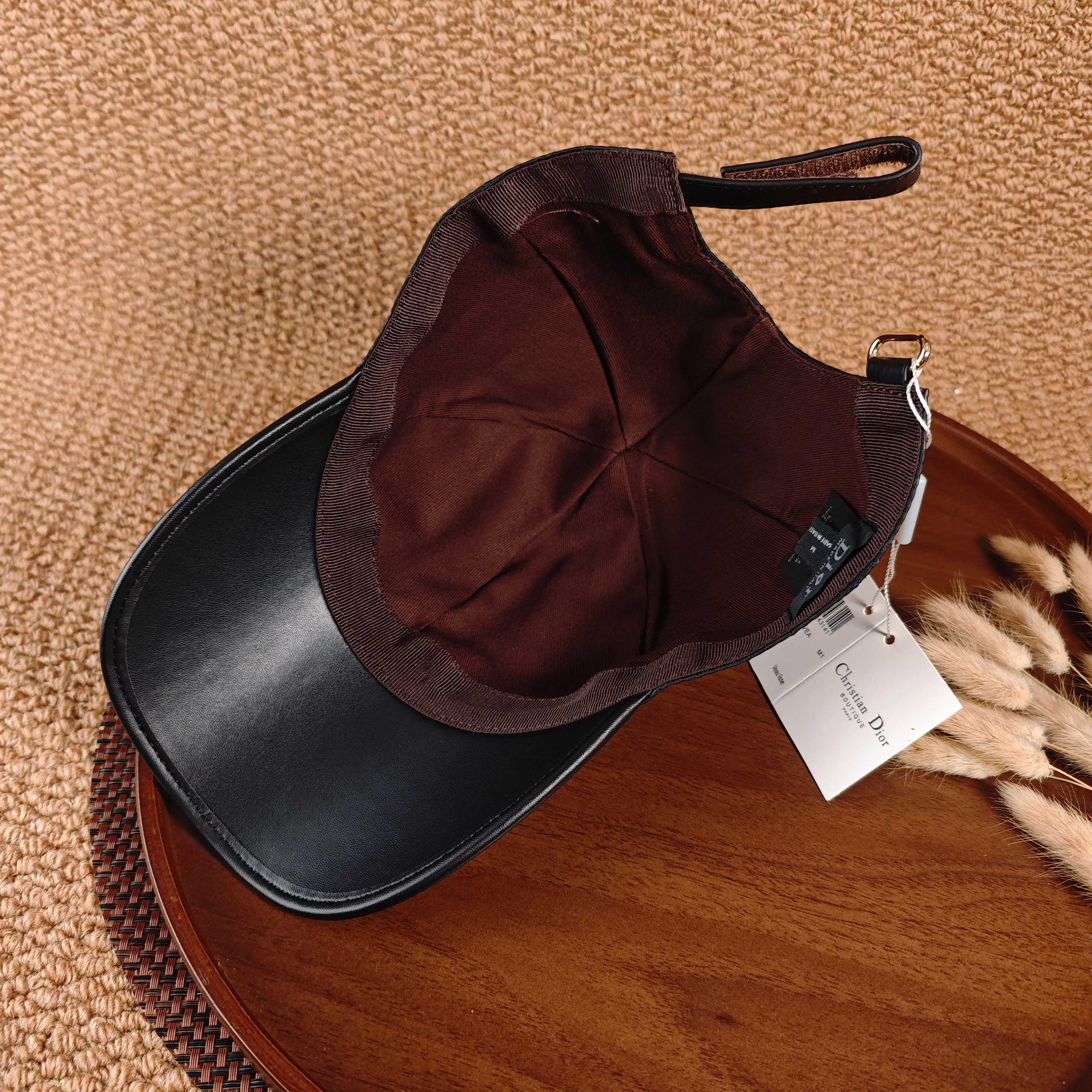 DIOR Oblique Leather Brim Baseball Cap