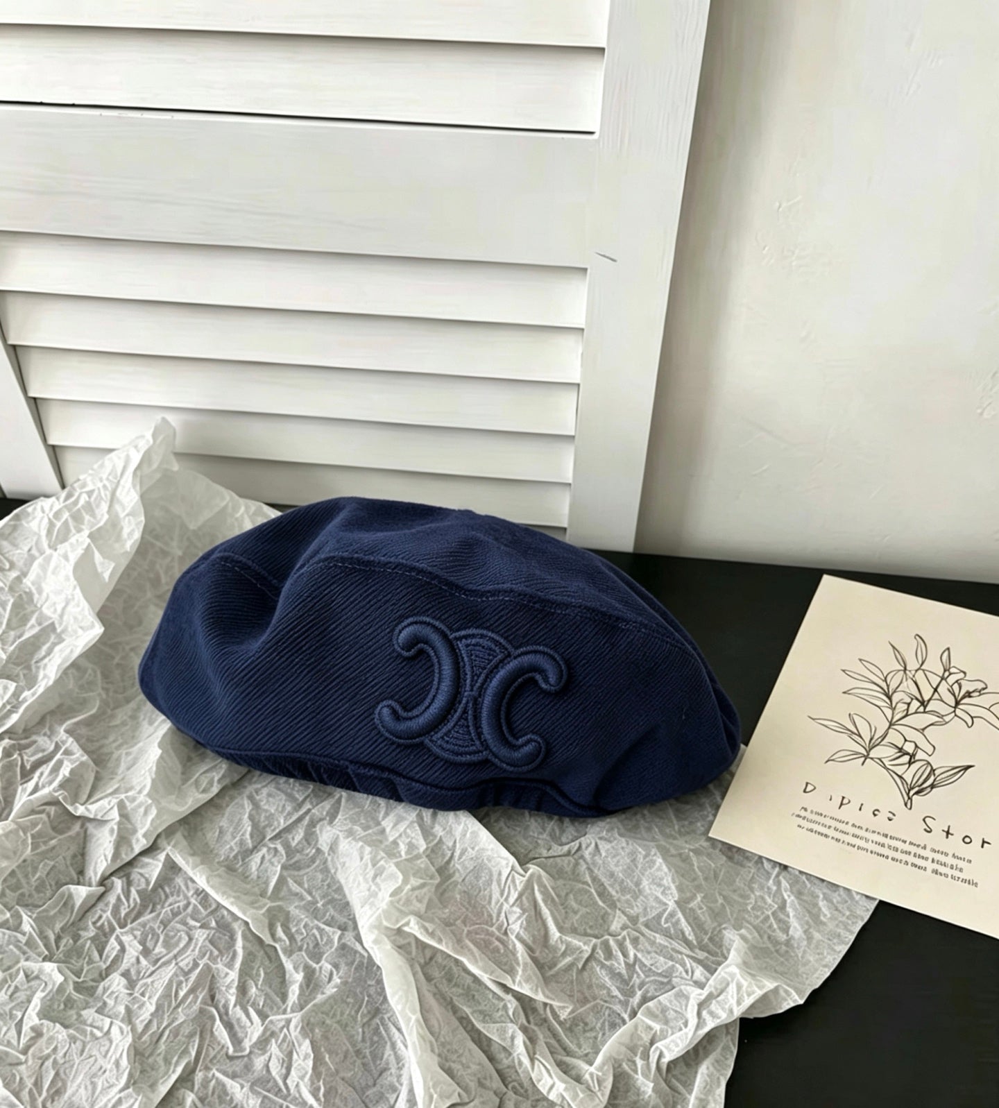 CELINE Triomphe Corduroy Beret
